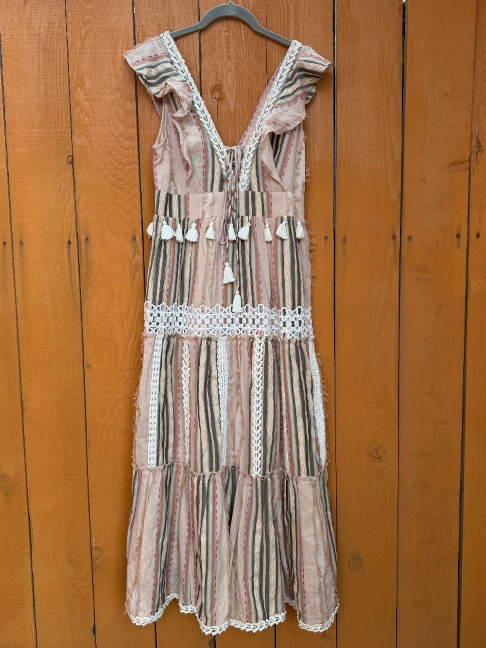 Anthropologie Hemant & Nandita Pixie Tassel Bohemian Dress
